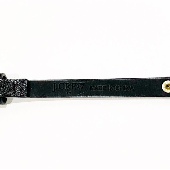 J. CREW Skinny Black Leather Gold Studded Belt S